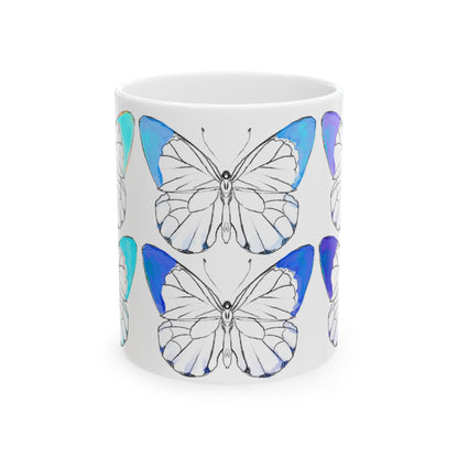 Chroma Ceramic Mug, (11oz, 15oz) aqua blue