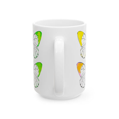 Chroma Ceramic Mug, (11oz, 15oz) yellow pink green