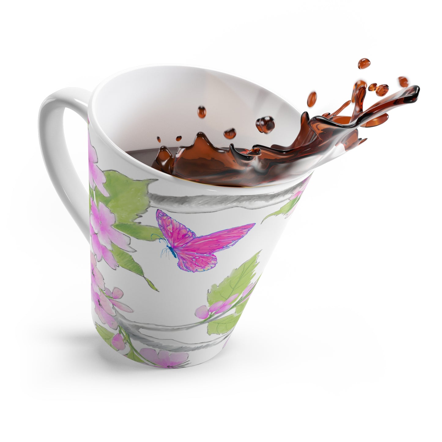 Butterfly Swing Latte Mug Pink