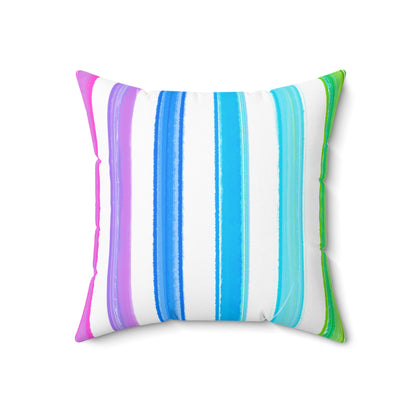 Square Pillow Watercolor Stripes