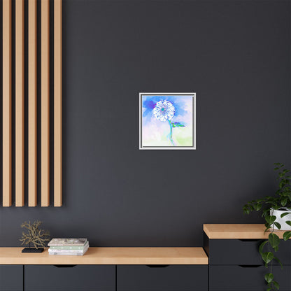 Zinnia Color Splash Matte Canvas Ultramarine Framed