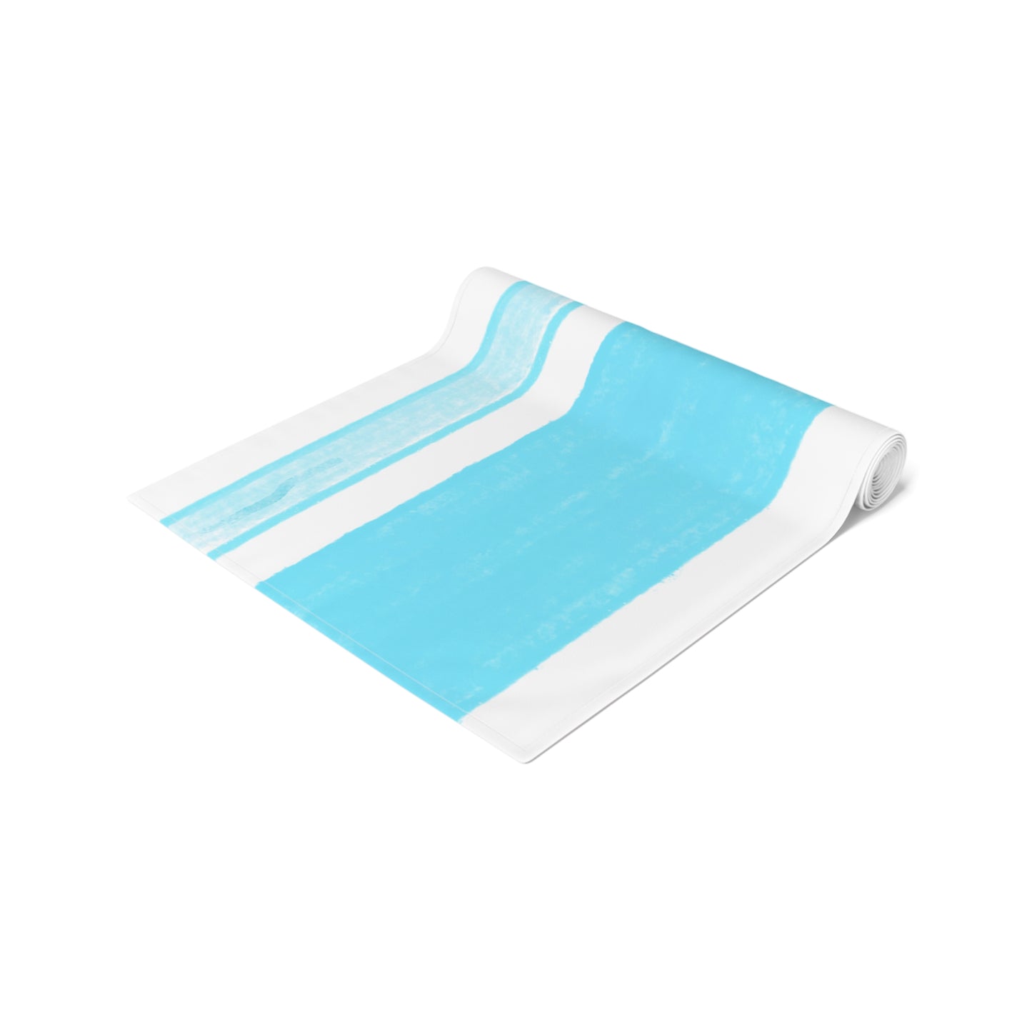Mega Stripe Table Runner (Cotton Creamy White OR  Poly Bright White) Aqua