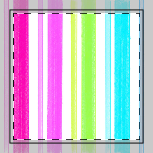 Butterfly Flutterstripe Poly Twill Napkin, Pink/Green/Aqua, Fabric Background Bright White