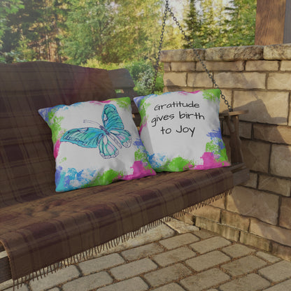 Swing Outdoor Pillow Gratitude gives birth to Joy