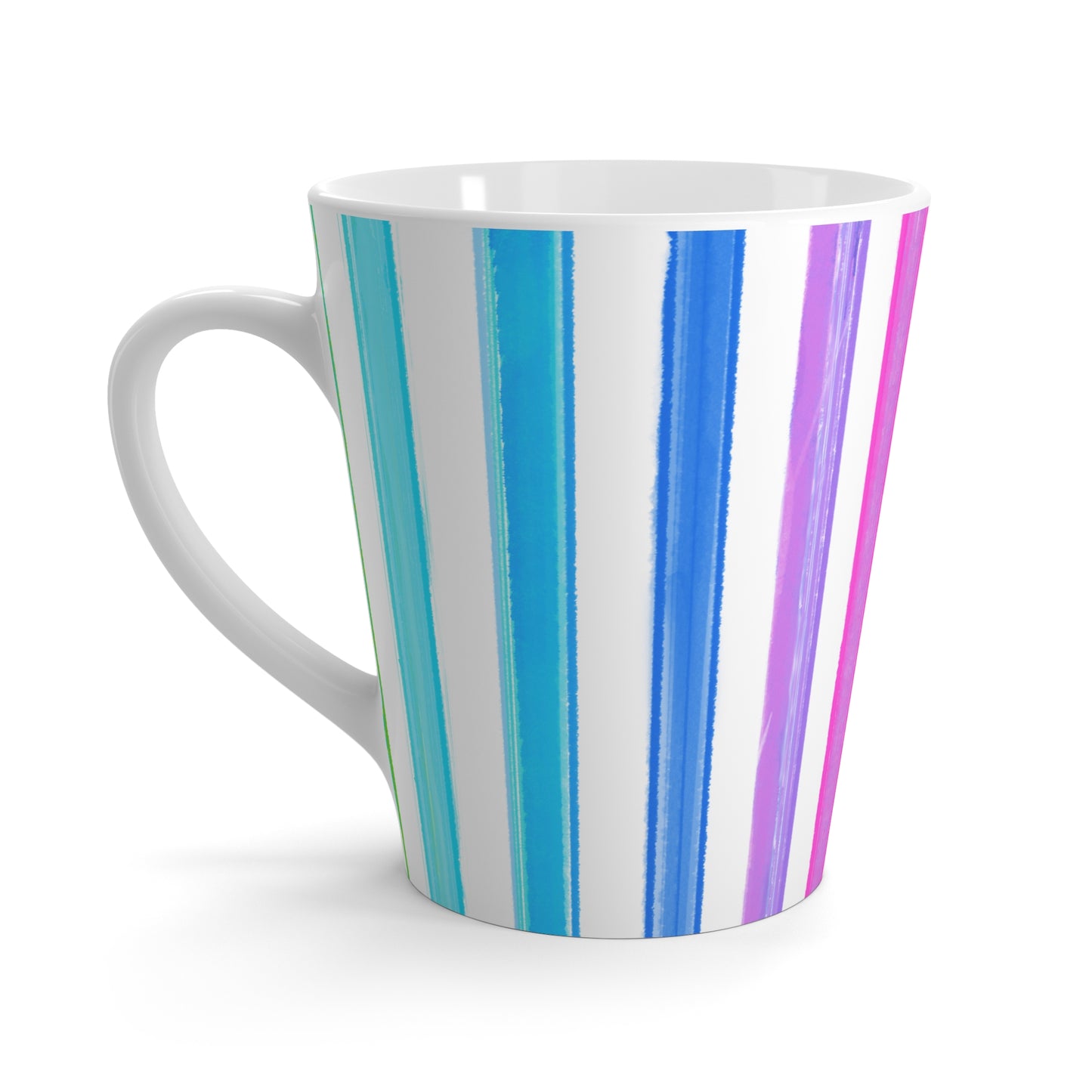 Watercolor Stripes Latte Mug