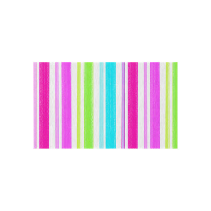 Butterfly Flutterstripe Outdoor Rug , Pinks, Greens, Aqua
