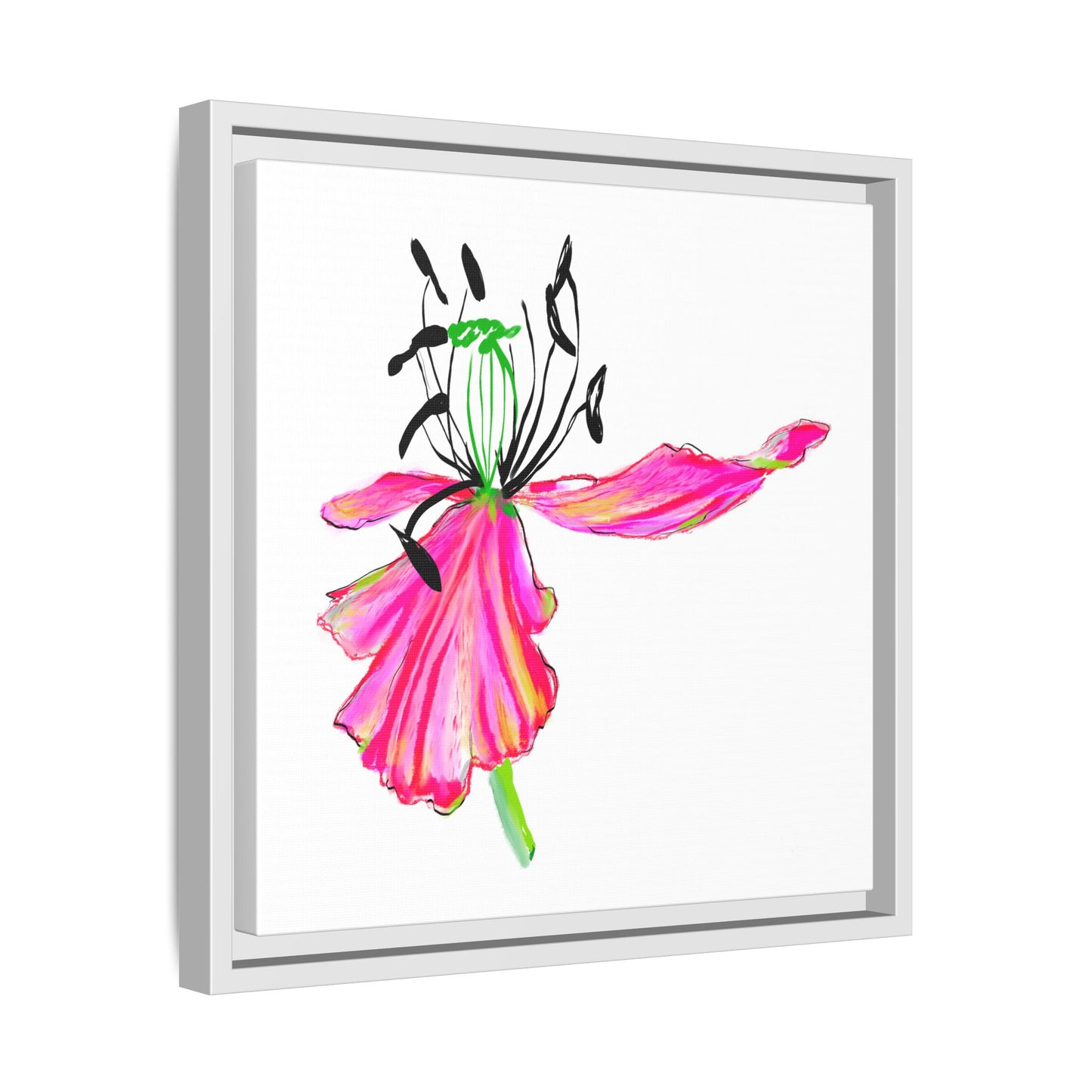 Dancing Tulips Matte Canvas, Framed (Multi-color) Raspberry