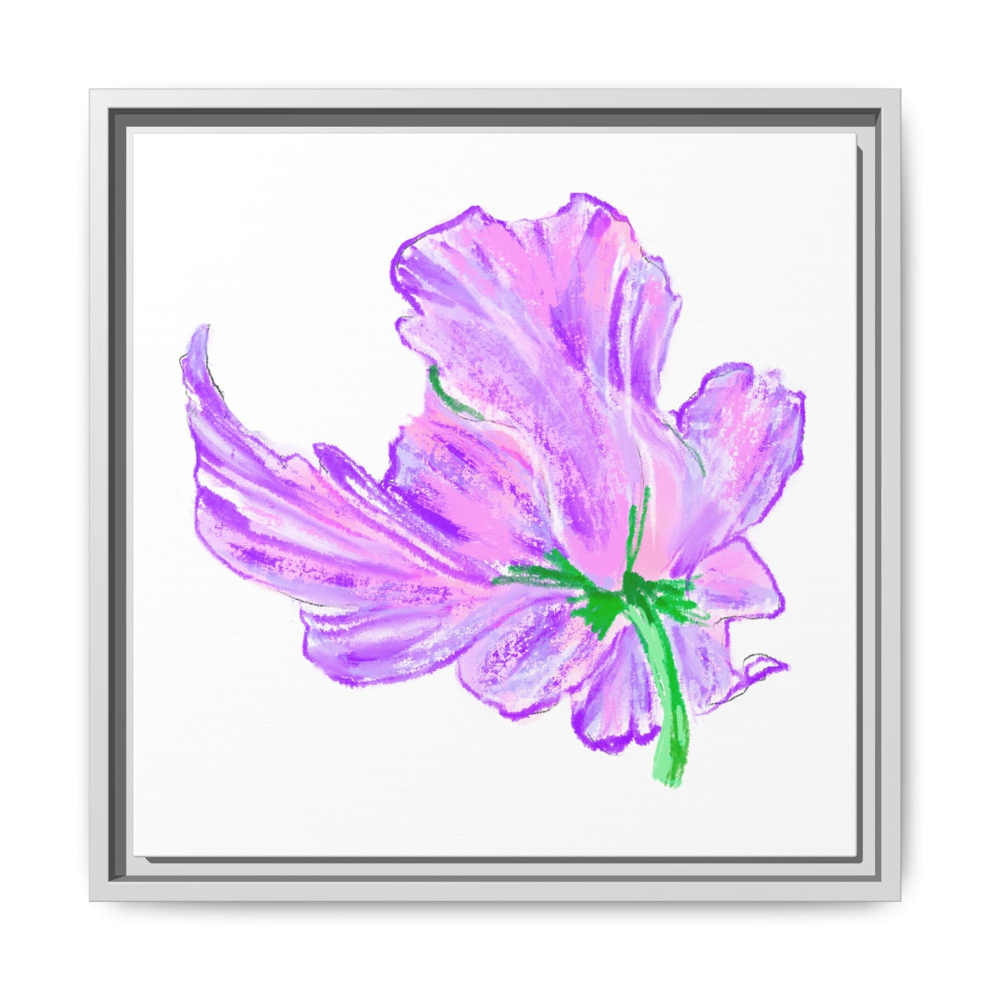 Dancing Tulips Matte Canvas, Framed (Multi-color) Lilac