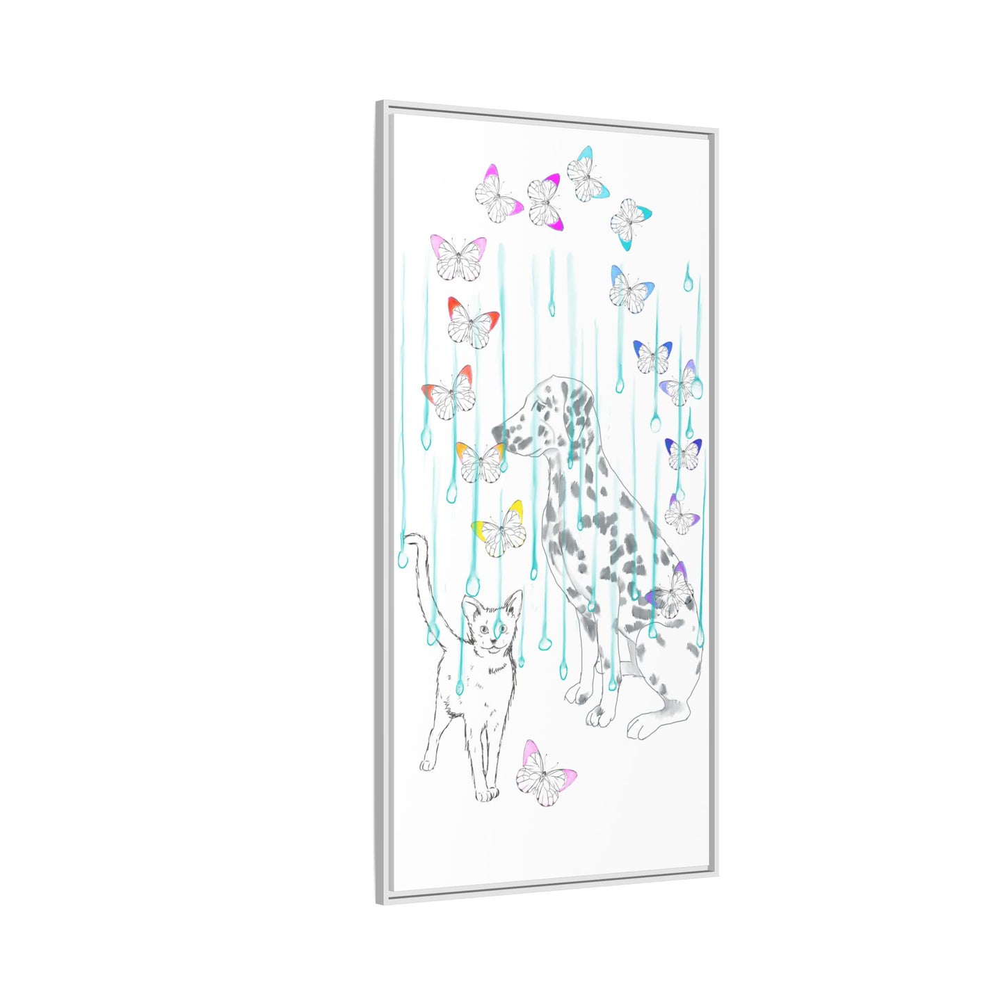 Butterfly Chroma Rain and Shine Matte Canvas, Framed (White)
