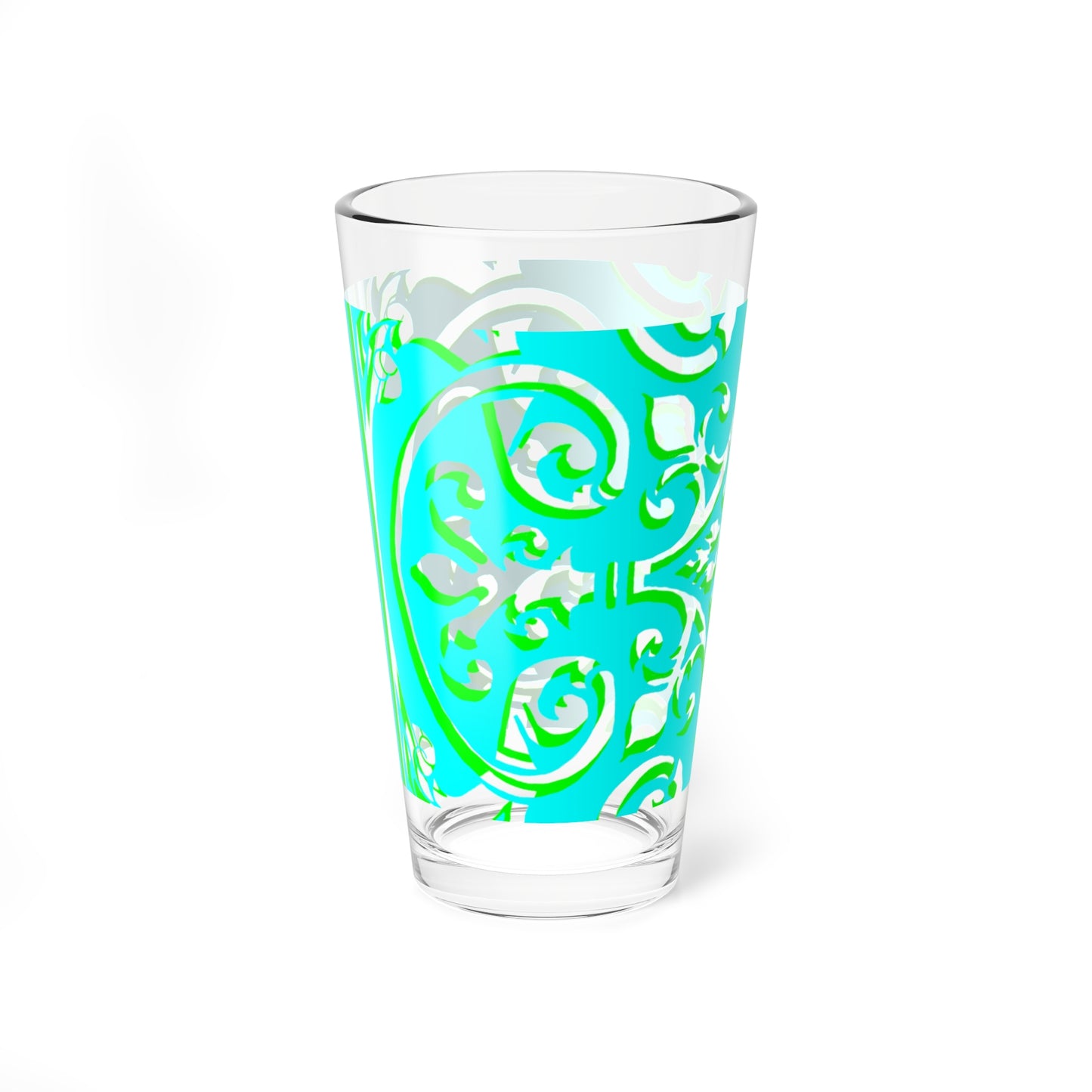 Mixing Glass, 16oz Scrollwork Art