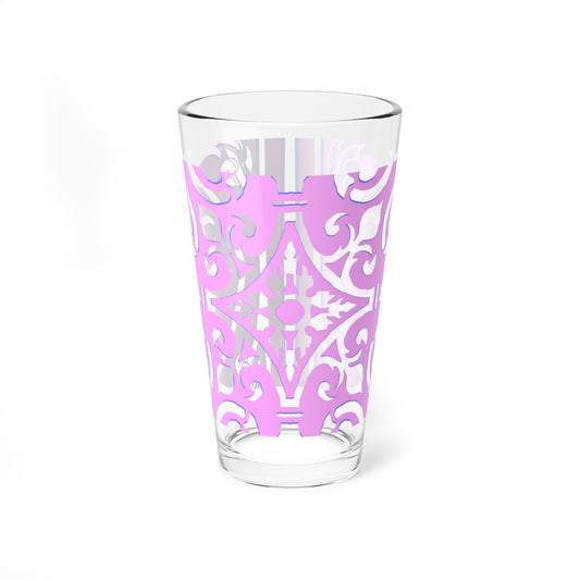 Mixing Glass, 16oz Scrollwork Art