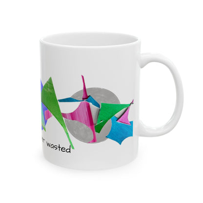 Pattern Play Mug Lime, Blue, Gray "Kindness is..."