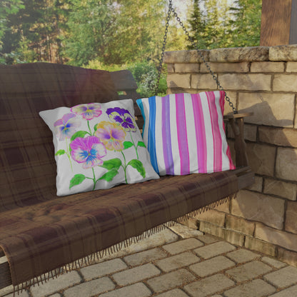 Pansy Parade Outdoor Pillows B