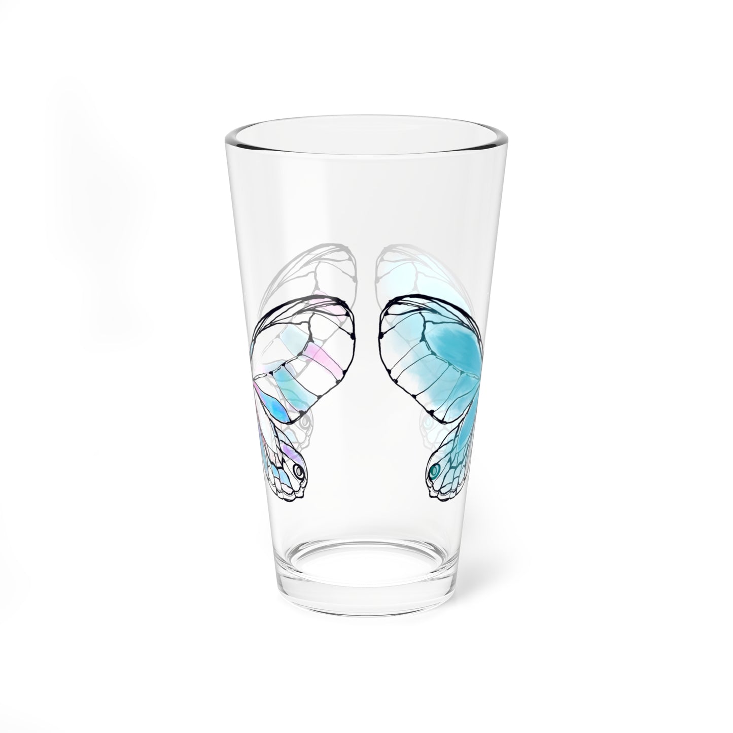 Mixing Glass, 16oz Butterfly Colorful Watercolor