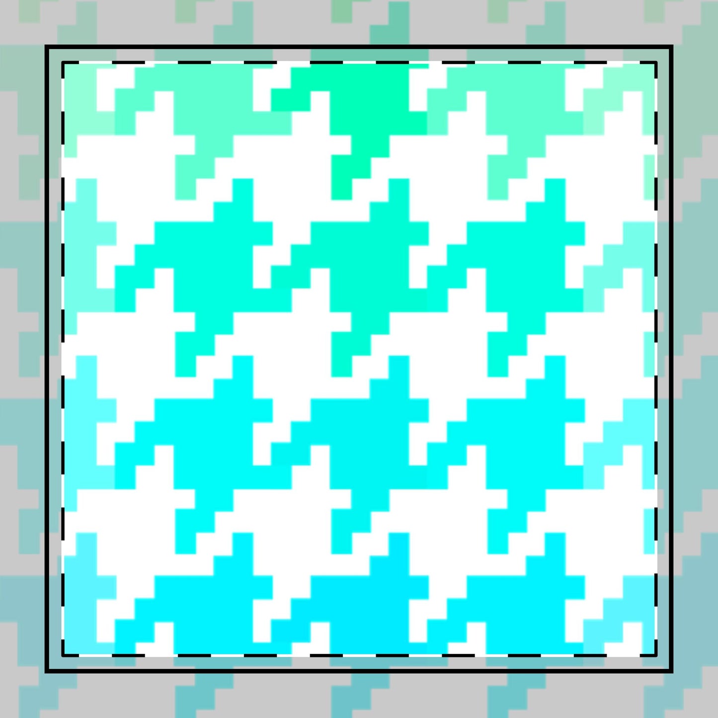 Houndstooth Fun Cotton Twill Napkin Aqua/Blue, Creamy White Background