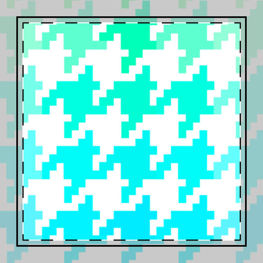 Houndstooth Fun Cotton Twill Napkin Aqua/Blue, Creamy White Background