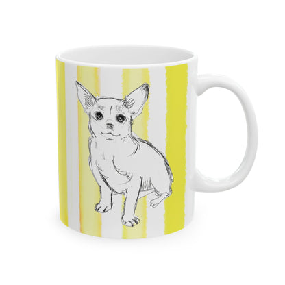 Dogi Fun Mug with Yellow Stripes