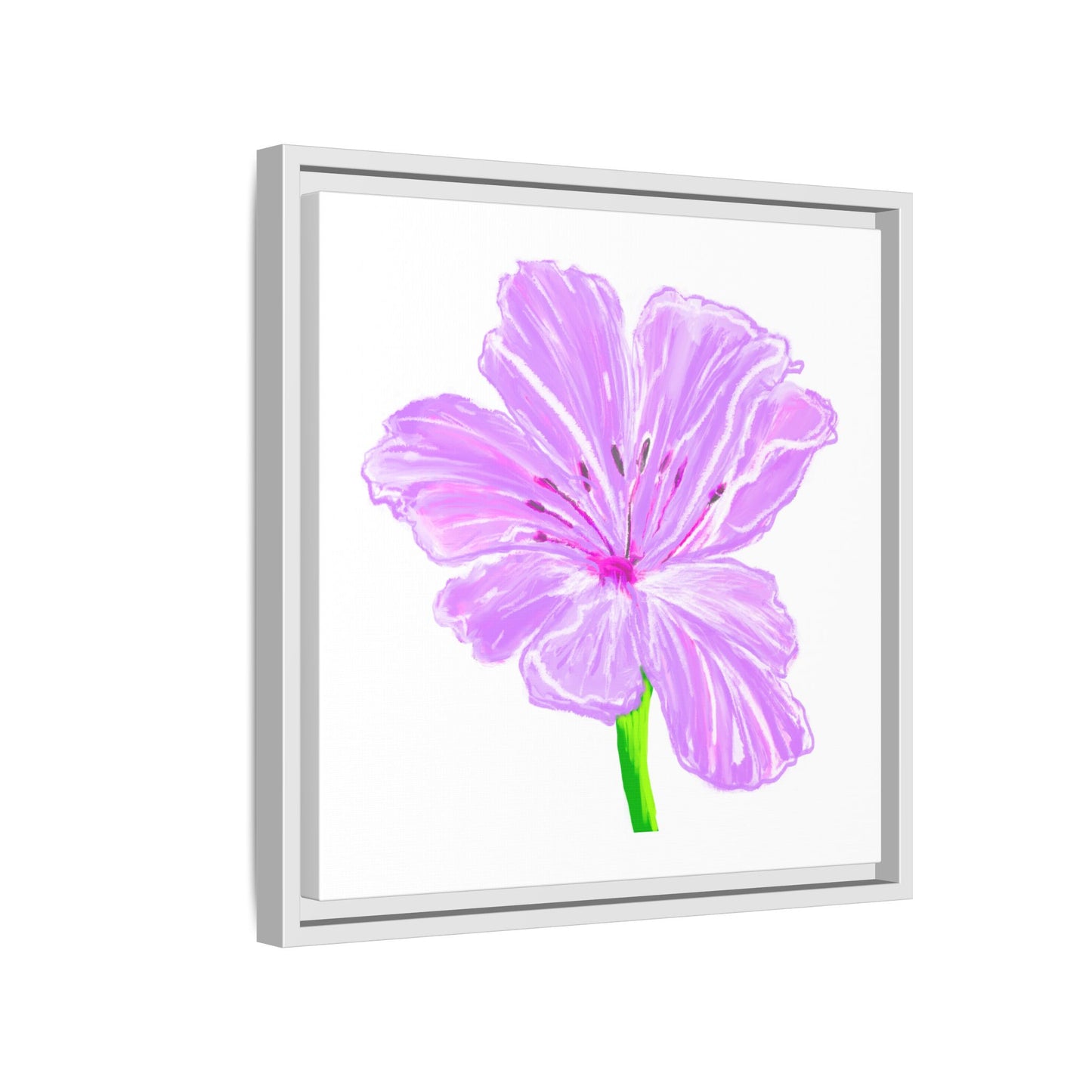 Dancing Tulips Matte Canvas, Framed Lilac