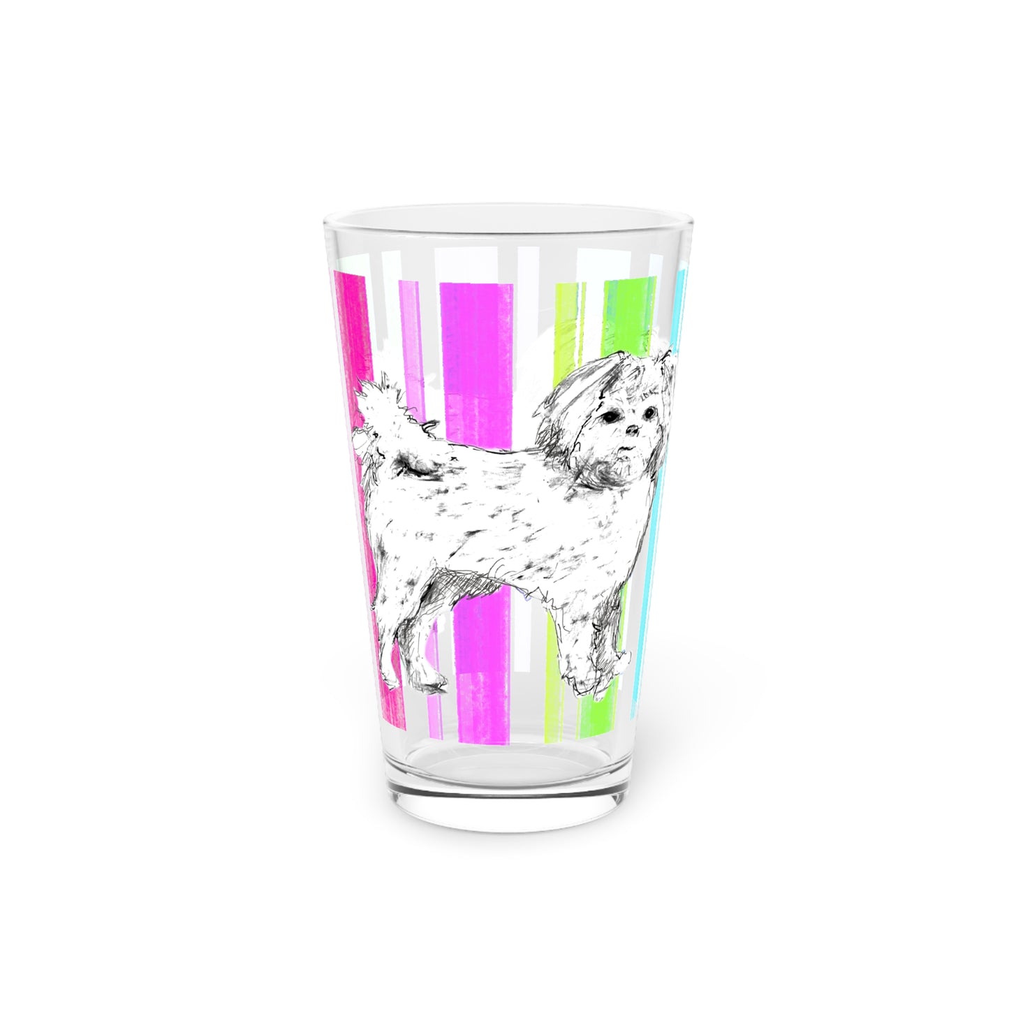 Dogi Fun Pint Glass, 16oz Shih Tzu