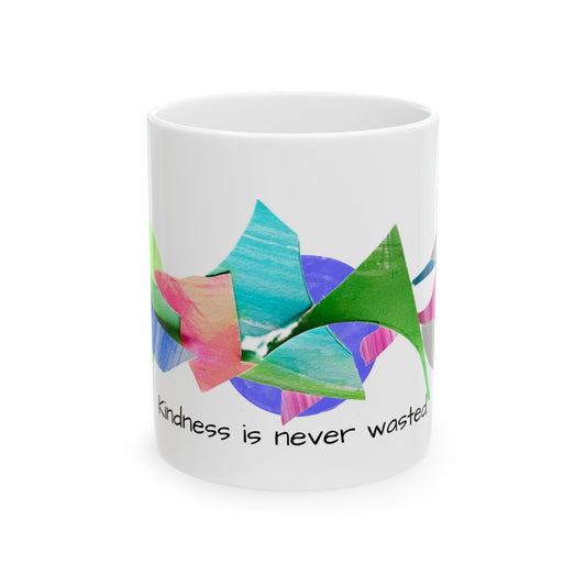 Pattern Play Mug Lime, Blue, Gray "Kindness is..."