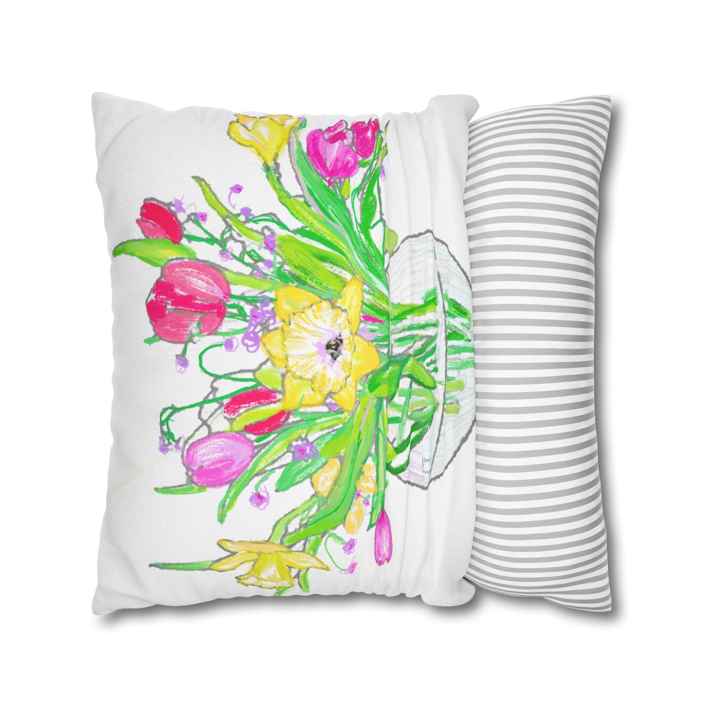 Fresh Picked Bouquets Square Pillowcase