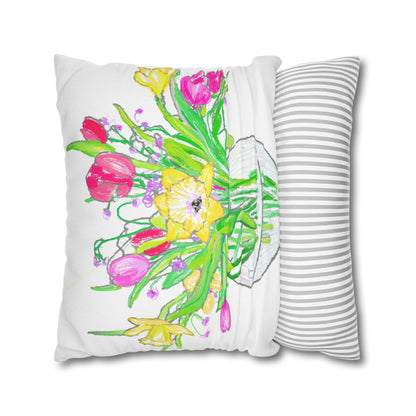 Fresh Picked Bouquets Square Pillowcase