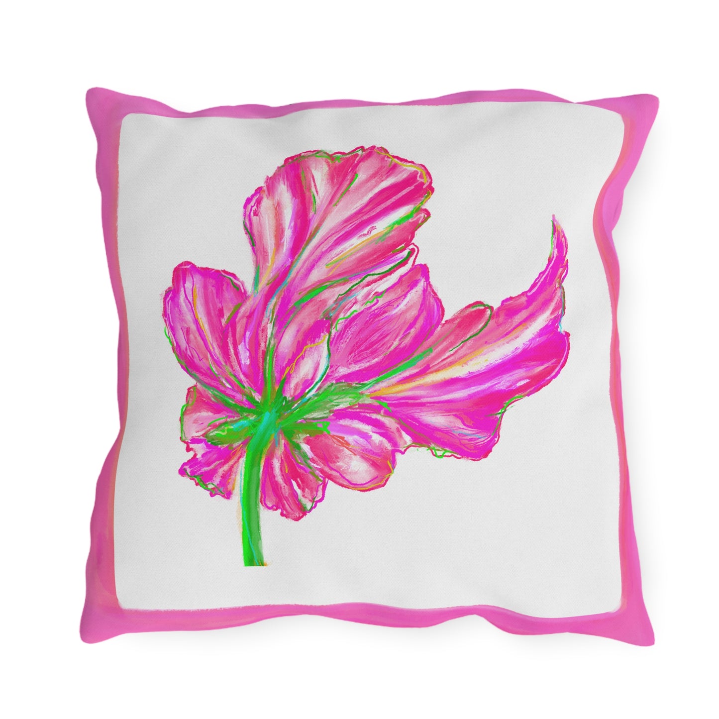 Vibrant Tulips Outdoor Pillows