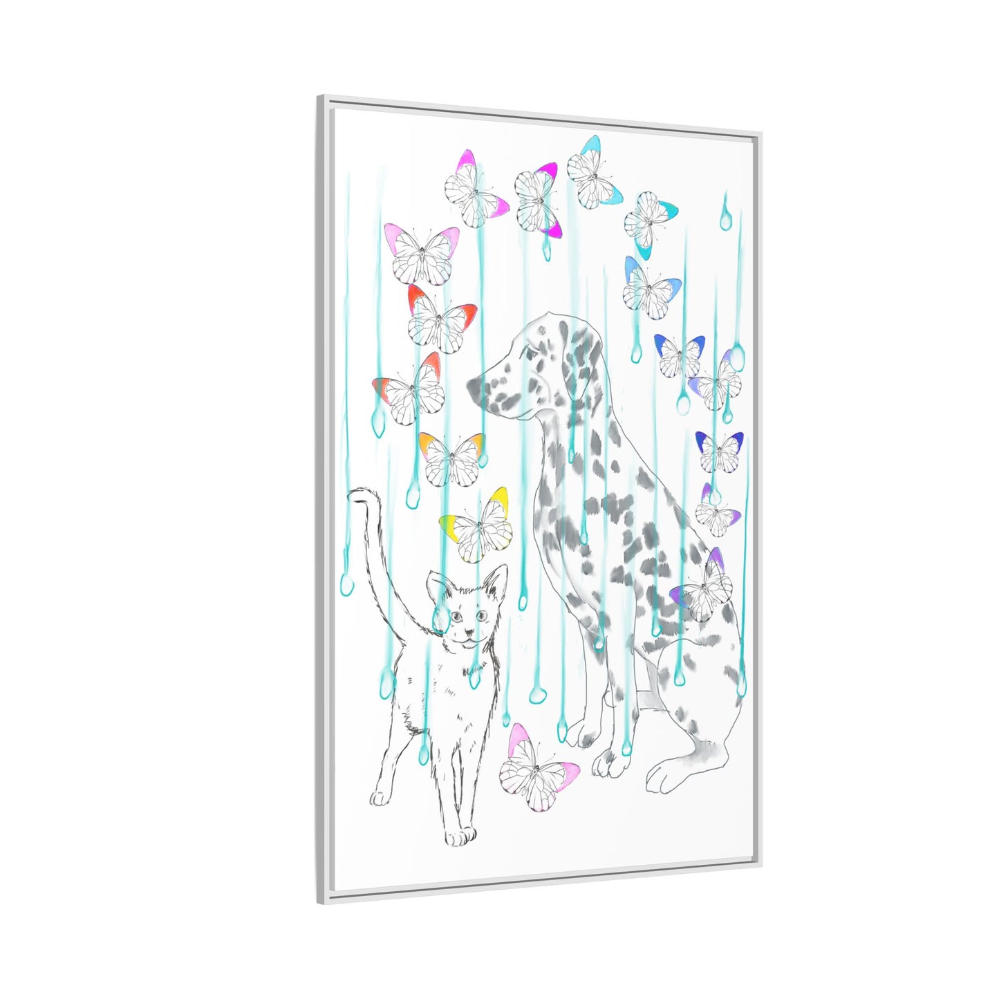 Butterfly Chroma Rain and Shine Matte Canvas, Framed (White)