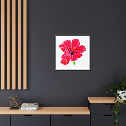 Dancing Tulips Matte Canvas, Framed  Red