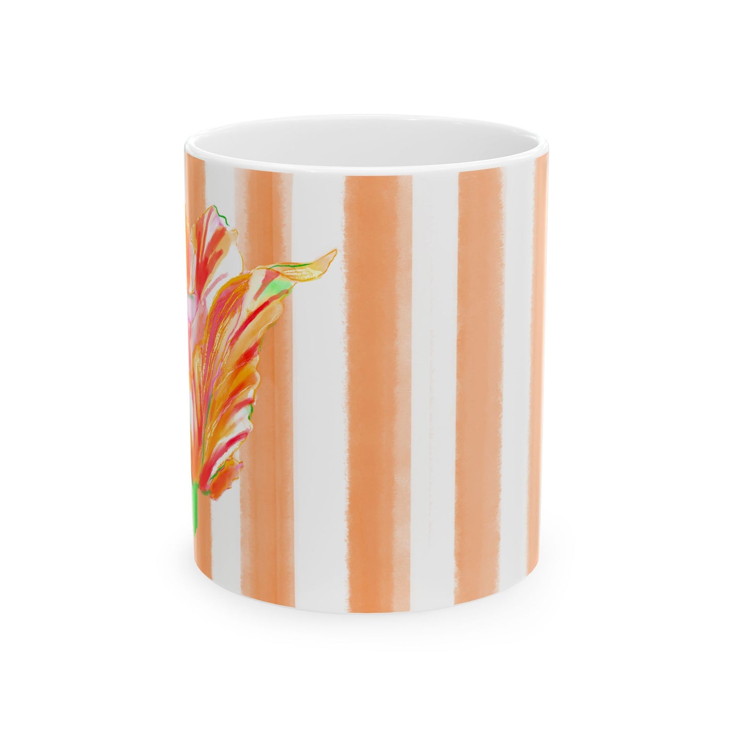 Dancing Tulips Mug Peach Orange