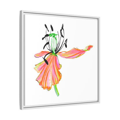Dancing Tulips Matte Canvas, Framed (Multi-color) Orange