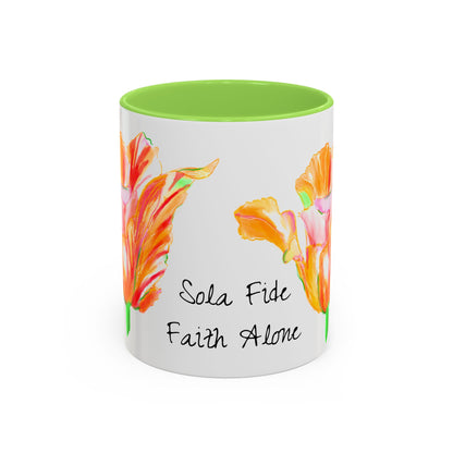 Vibrant Tulips Mugs “Sola Fide…”