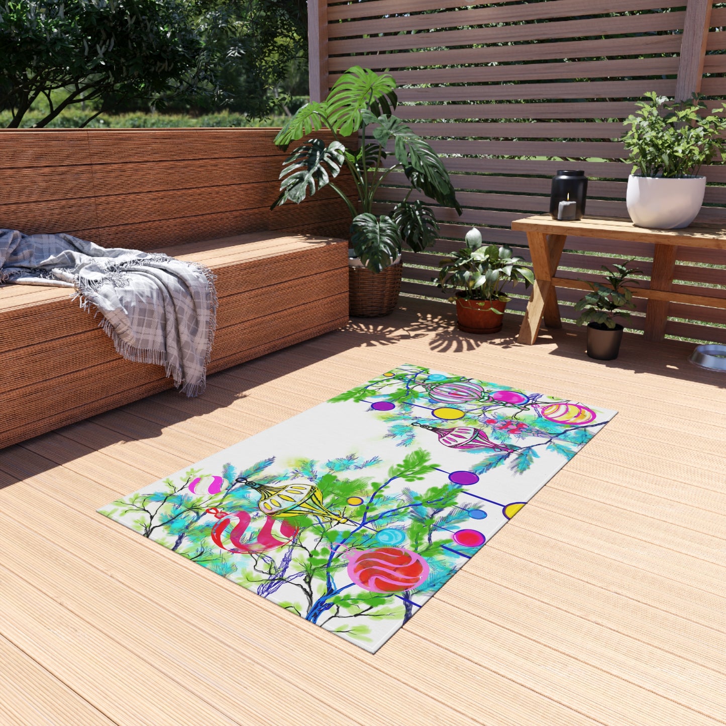 Indoor/Outdoor Rug Double the Joy of Christmas