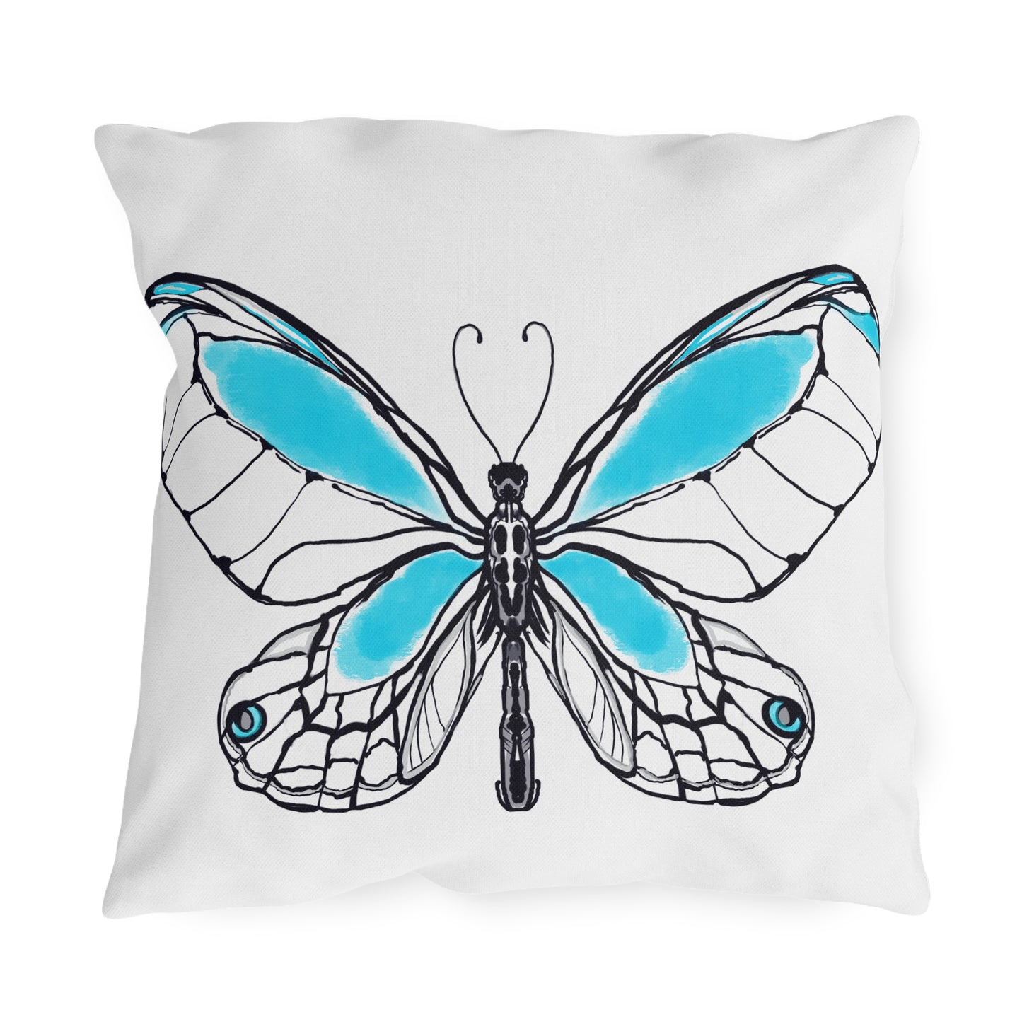 Outdoor Pillows Lulu Butterflies Aqua