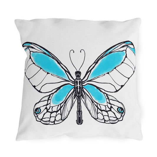 Outdoor Pillows Lulu Butterflies Aqua
