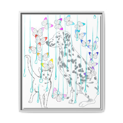 Butterfly Chroma Rain and Shine Matte Canvas, Framed (White)