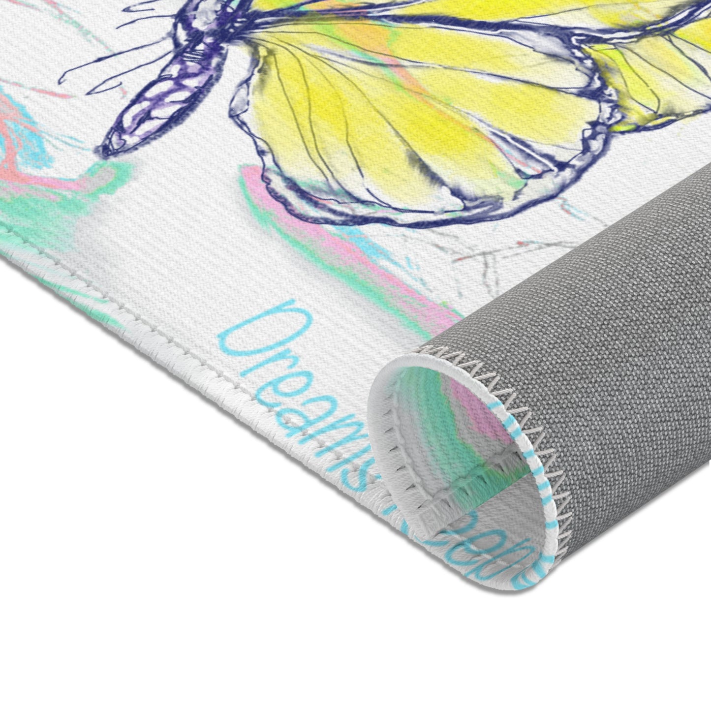 Joyful Landscapes and Butterflies Indoor Area Rug, Multi-colors