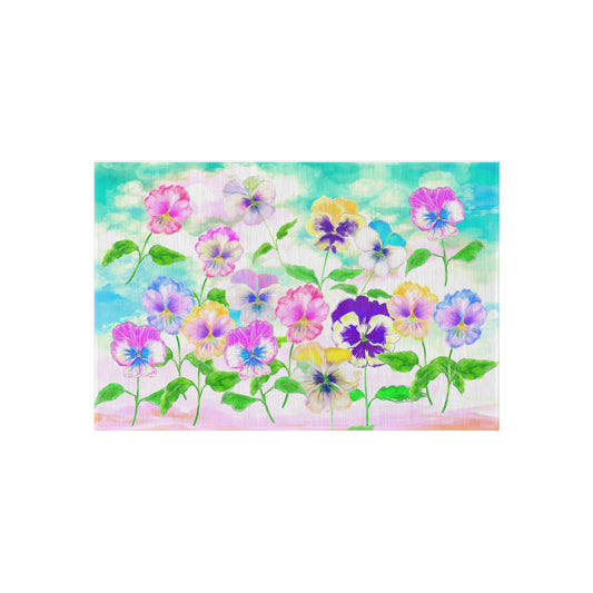 Flower Fun Pansy Outdoor /Indoor Rug