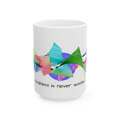 Pattern Play Mug Lime, Blue, Gray "Kindness is..."