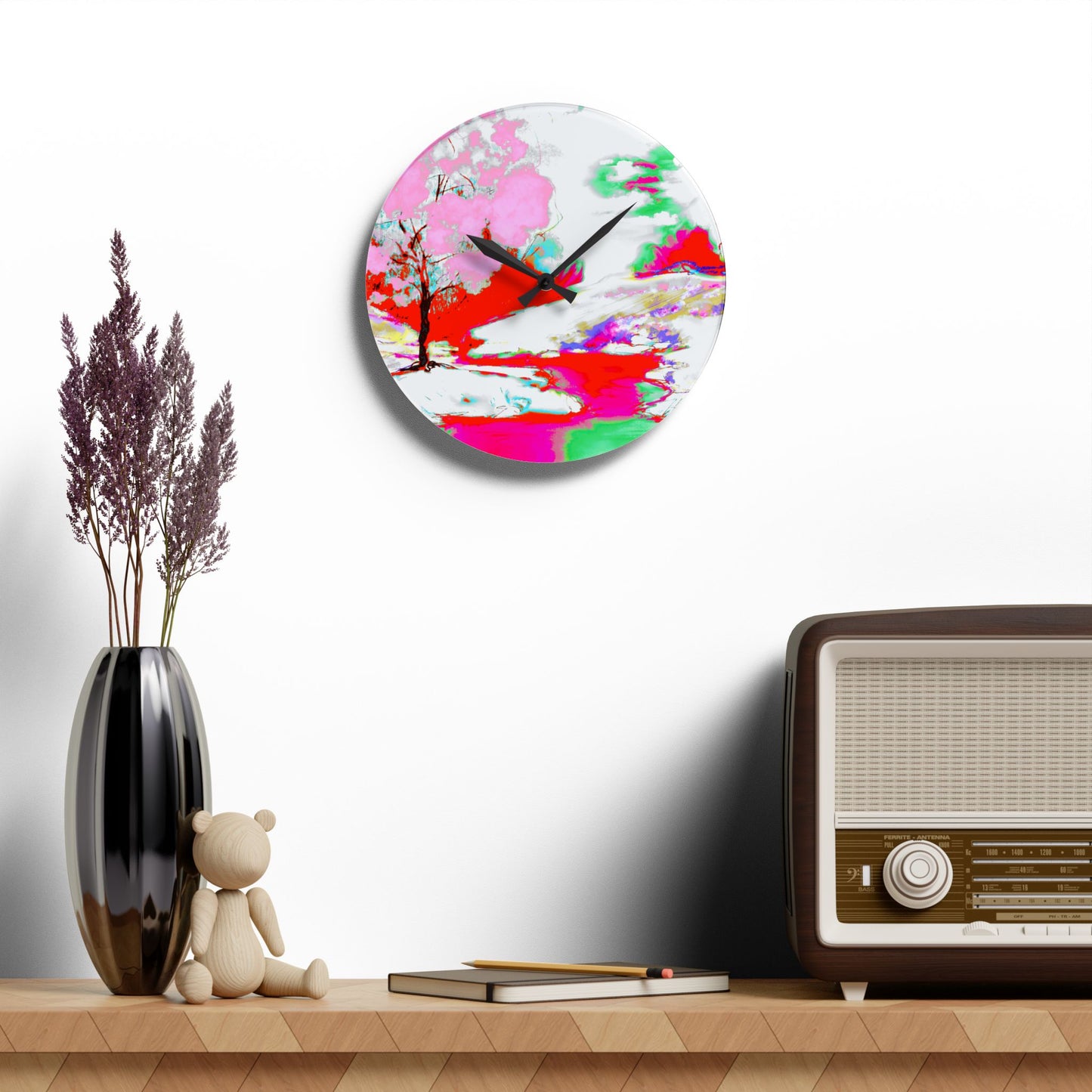 Joyful Landscapes  Wall Clock, Clear Skies