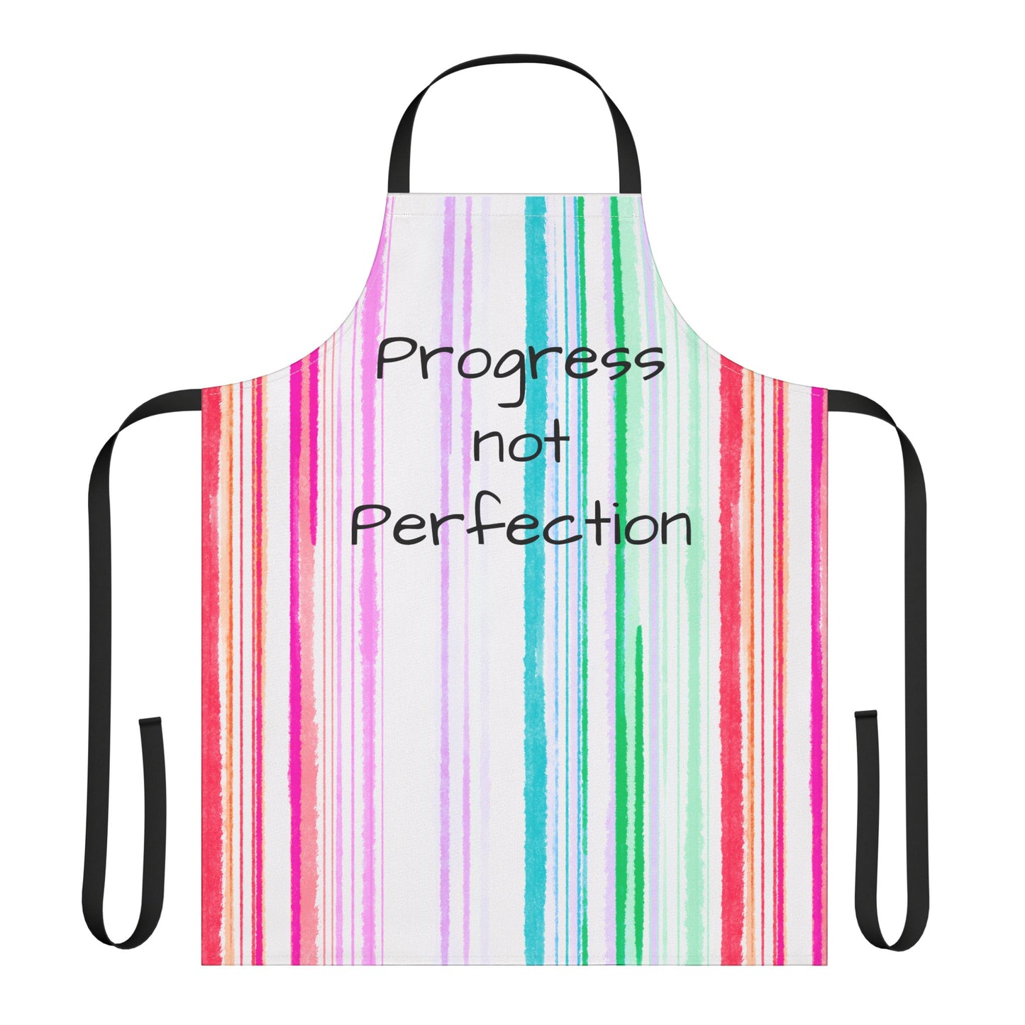 Watercolor Stripes Apron Progress not perfection
