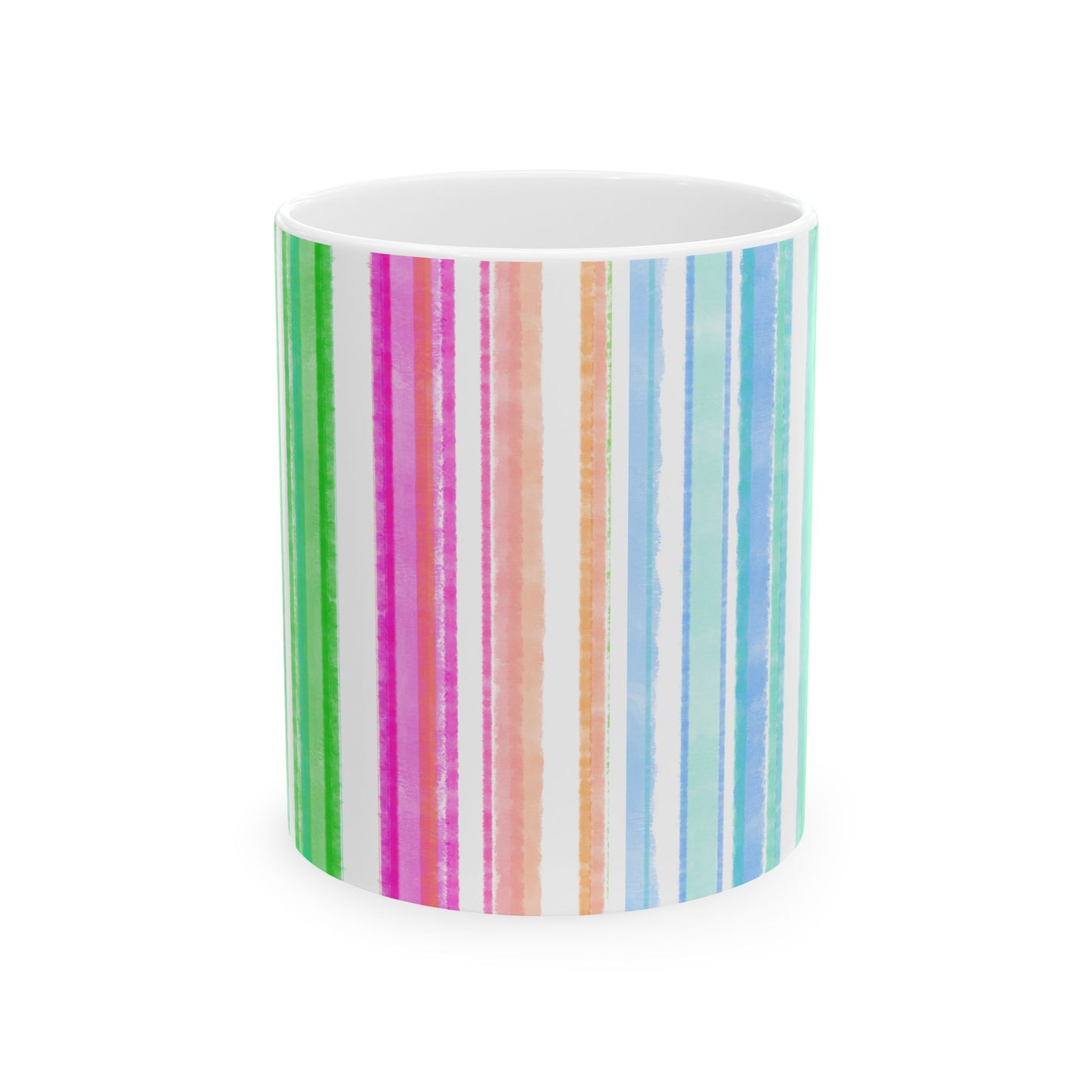 Watercolor Stripes Ceramic Mug Multi-Color