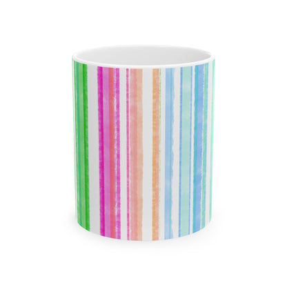 Watercolor Stripes Ceramic Mug Multi-Color