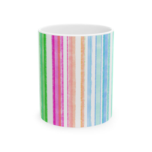 Watercolor Stripes Ceramic Mug Multi-Color