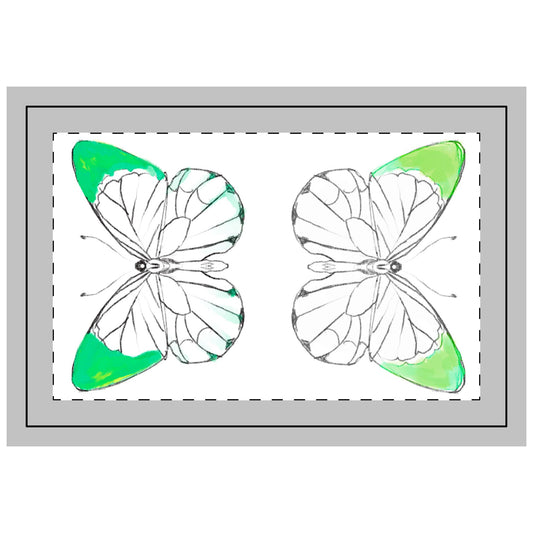 Quilted Placemat Lucy Butterflies Green