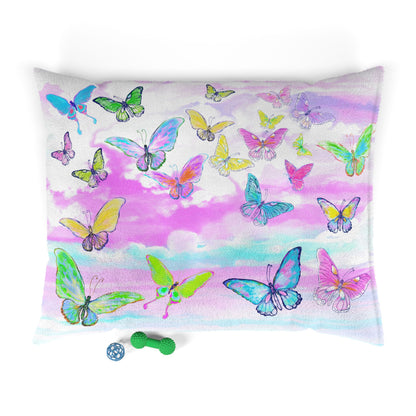 Dogi Butterfly Flutter Pet Bed Colorful Butterflies Pink Sky