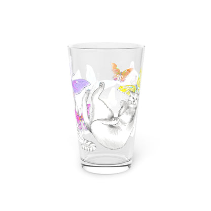 Kitty Flutter Pint Glass 16oz
