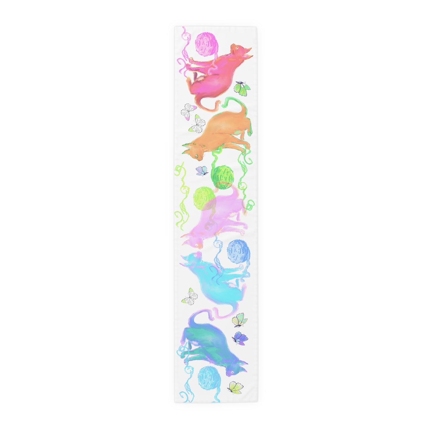 Colorful Cats Table Runner Colorful Cats (Cotton or Poly)