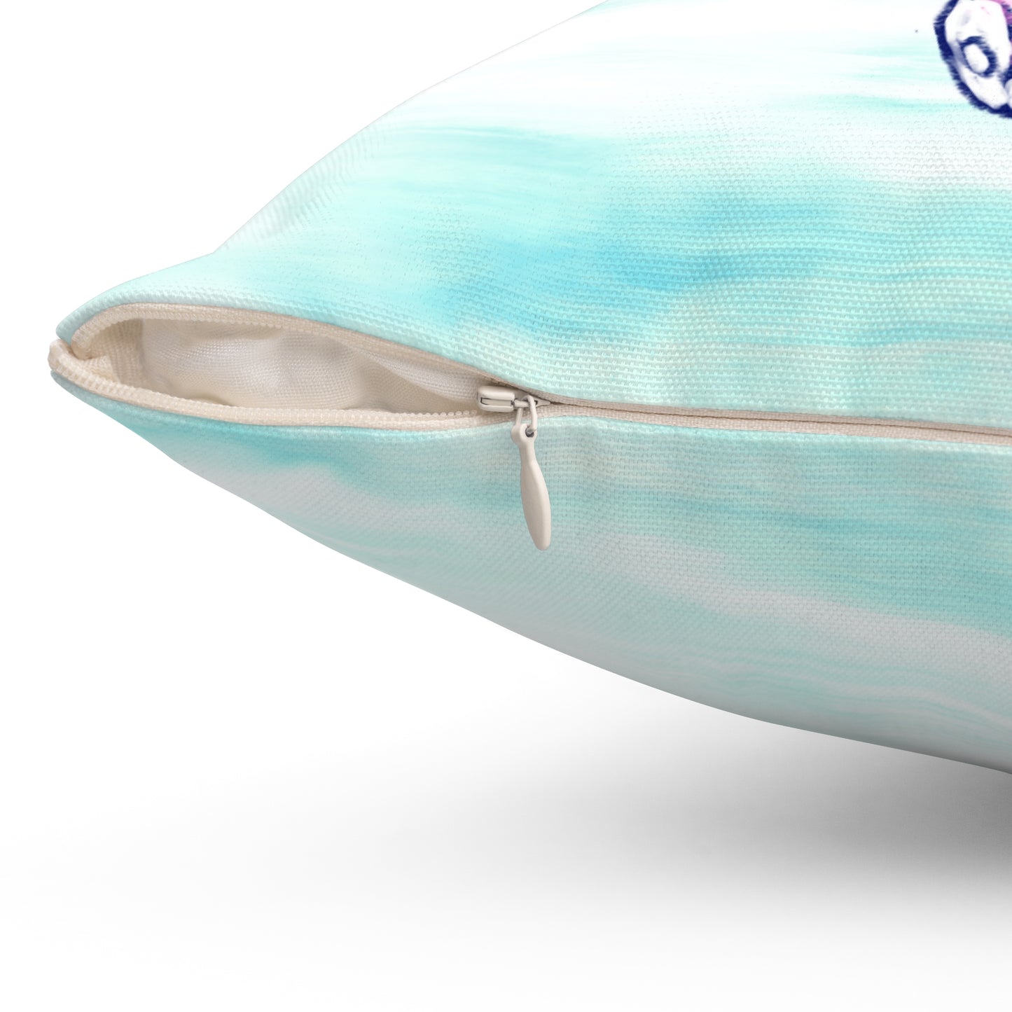 Square Pillow Butterfly Flutter Left Facing Pink