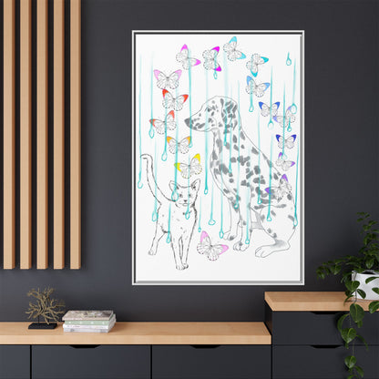 Butterfly Chroma Rain and Shine Matte Canvas, Framed (White)